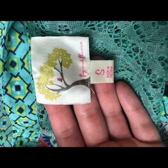 FIG & FLOWER Floral Boho Peasant Blouse Small - Picture 5 of 5
